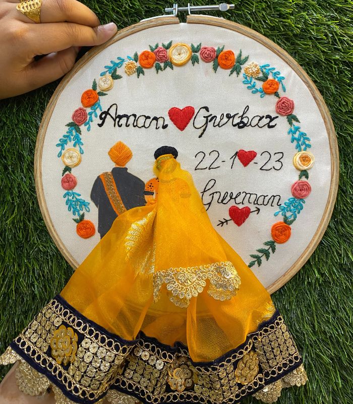 AmAN wedding embroidery hoop